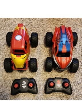 Monster Jam Marvel Iron Man & Spider-Man Remote Control Toy Cars